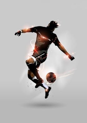 Abstract soccer jumping