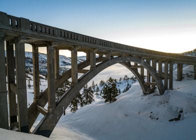 Bridge over a snow gorge