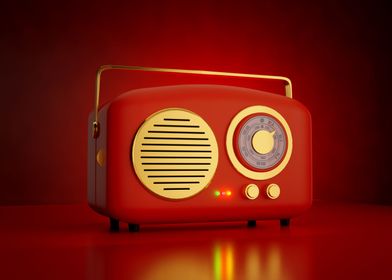 Retro Red Radio Vintage