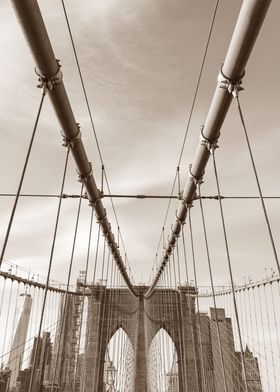 Brooklyn Bridge Sepia NYC