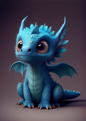 Cute Blue Dragon 7