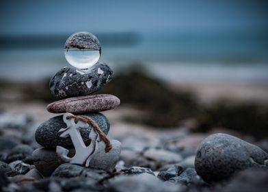 Beach Anchor Glass Globe