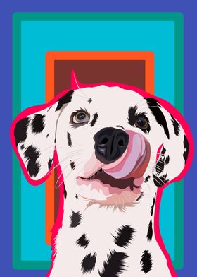 Dalmatian tongue out vecto