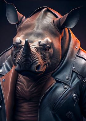 badass rhinoceros on motor