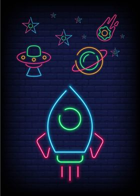 space neon sign