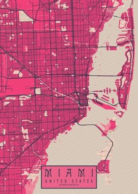 Miami City Map Blossom