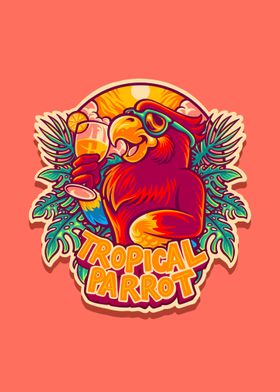 Tropical parrot mascot