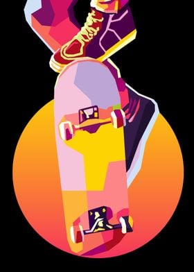 skateboard retro poster