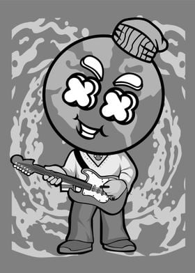 world guitar cartoon