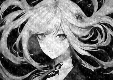 Abstract Ink Anime Girl 2