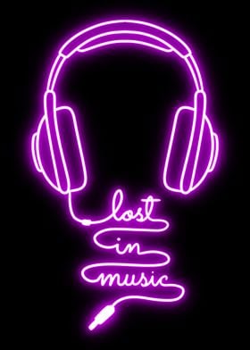 Lost in music neon