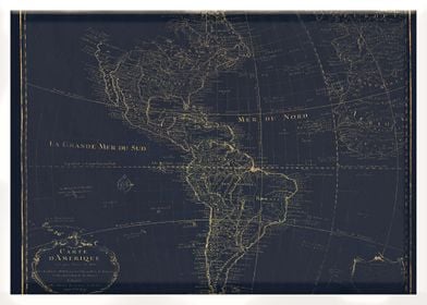 Americas Old vintage map 