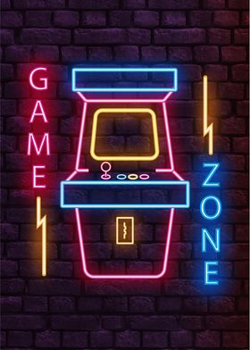 Neon Art Console Game Zone