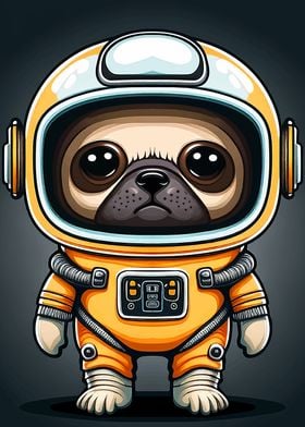 Cute Pug Space dog