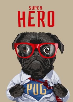 Funny Pug Hero