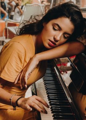 Gentlewoman at the piano