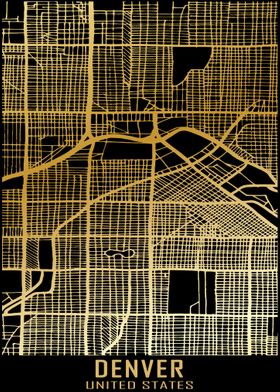 Denver USA City Map