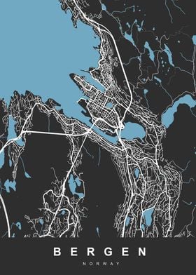 Map BERGEN NORWAY