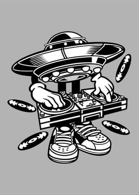 ufo dj cartoon