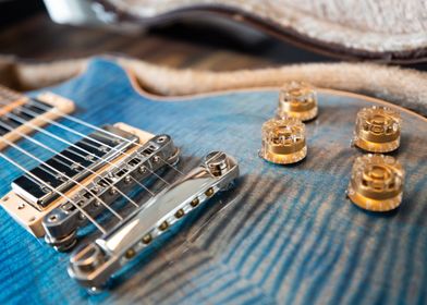 Blue electric guitar