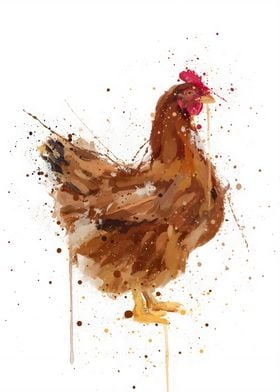 Watercolor Chicken