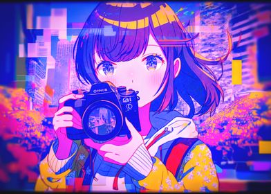 'Anime Photographer Girl' Poster by Big City Boy | Displate