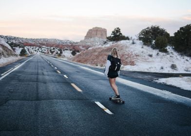 Girl Skateboarding