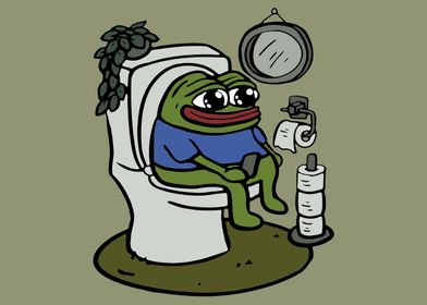 Pepe the frog in Bathroom