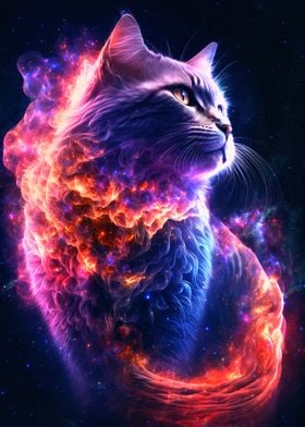 Cat In Galaxy Wallpaper