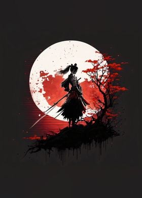 Samurai Girl Red Blossom