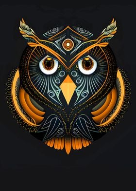 Owl geometric animal art