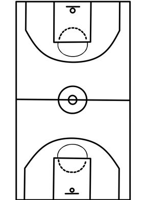 Basketball court  line art