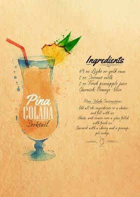 pina colada cocktails