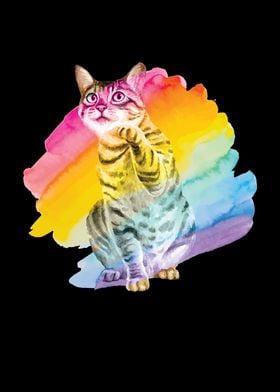 Savannah Cat Rainbow