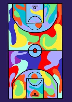 Basketball court pop art