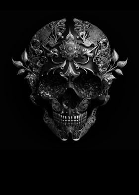 Skull with voodoo mask