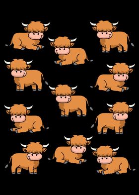 Cute Highland Cow Pattern