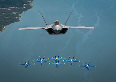 F22 and Navy Blue Angels