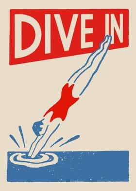 Vintage swimming posters