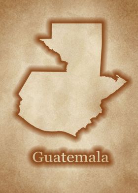 Guatemala glow vintage map