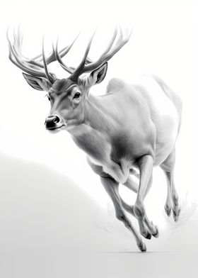 Artistic Deer Sketch