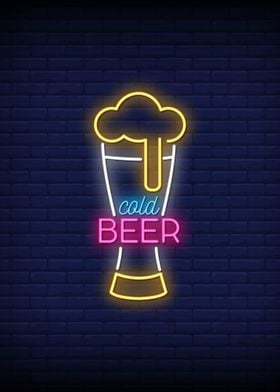 Cold Beer Neon Sign