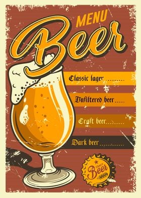 Menu Beer Poster