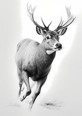 Artistic Deer Sketch