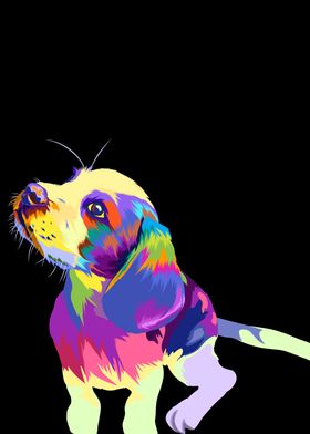 Beagle dog in pop art