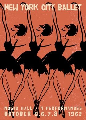 Retro Ballerinas Poster