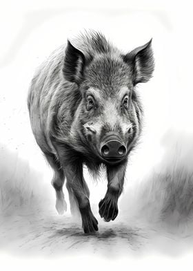 Majestic Wild Boar Sketch