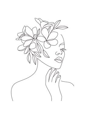 Fashion woman floral head