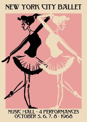 NYC Ballet Pink Poster