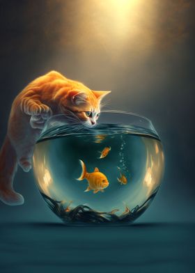 Cat and fish love